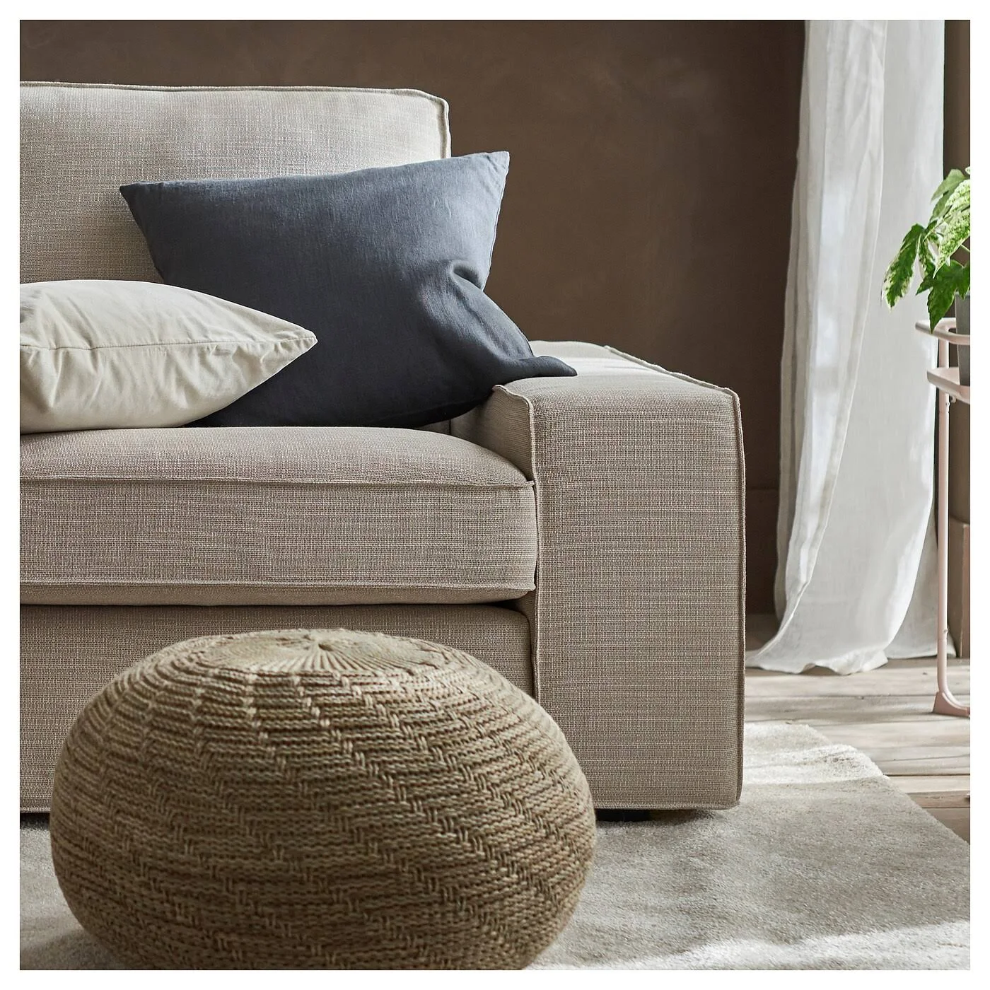 IKEA - Kivik Sofa, with chaise/hillared Beige, Max. Width: 110 1/4