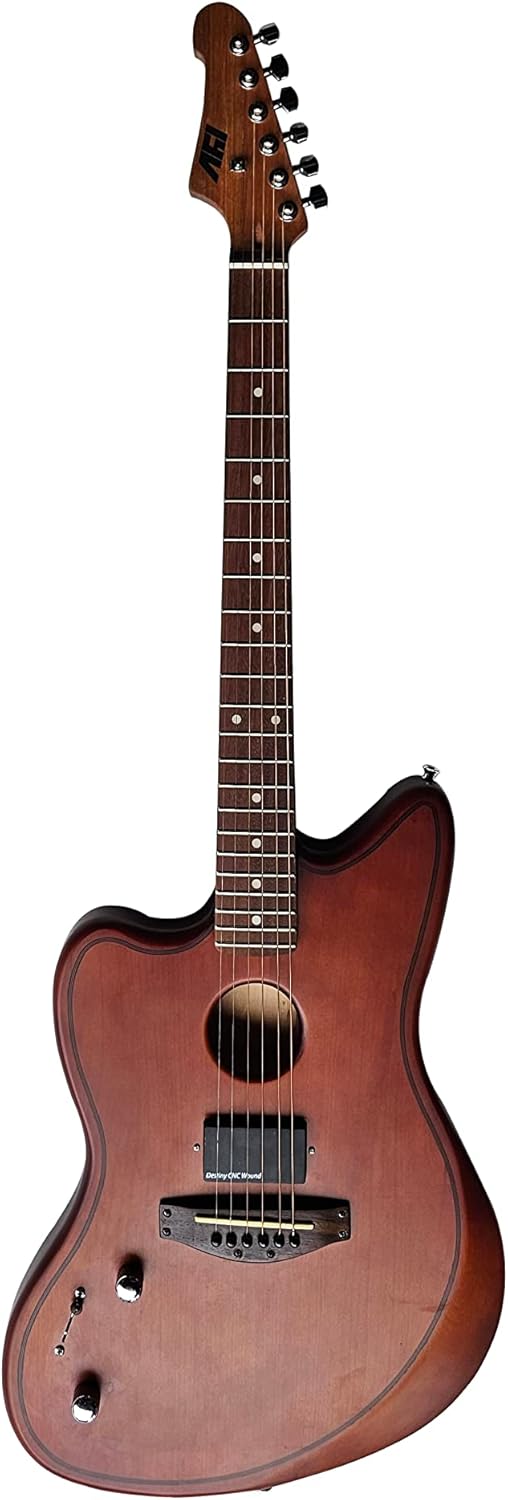 6 String Hollow-Body Electric Guitar, Left, Satin Brown (IJGAP-300 LH)