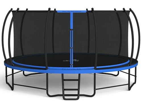 BCAN 8FT 10FT 12FT 14FT 15FT 16FT Recreational Trampoline with Enclosure for Kids Adults, ASTM Approved, Outdoor Trampolines with Ladder for Kids