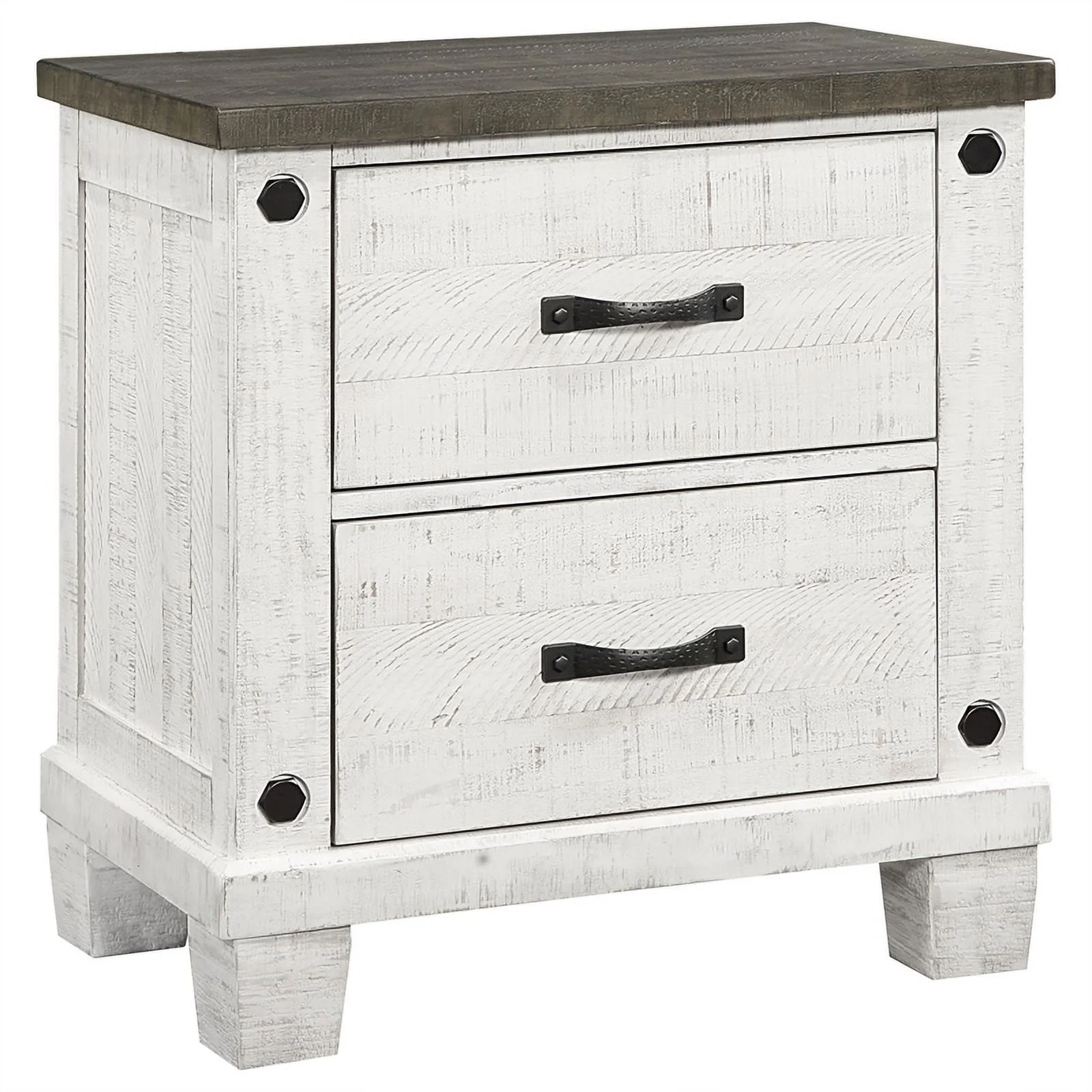 Pemberly Row 5-piece Wood Queen Bedroom Set Distressed Gray and White
