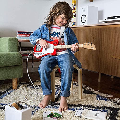 Loog Mini Electric kids Guitar for Beginners built-in Amp Ages 3+ Learning App and Lessons Included Yellow
