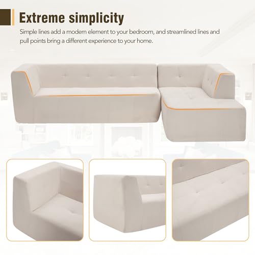 110.2 X 72.8'' Modular Sectional Couch,Chenille Fabirc L Shaped Sofa, 3 Seat Modern Corner Sofa Couch for Living Room, Office(not Include Pillow)