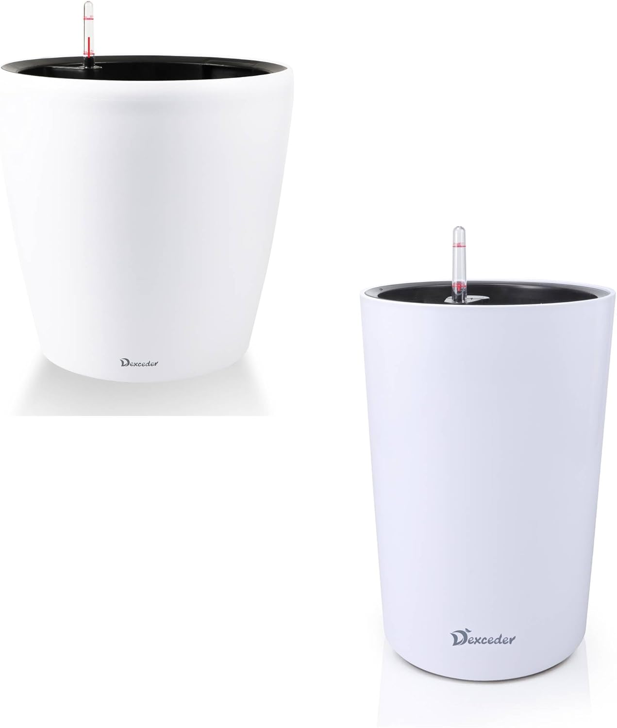 18x17 & 22x13 Self Watering Floor Standing Planter with Water Level Indicator (White Matte)