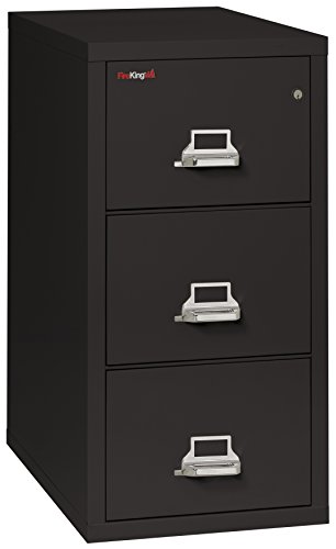 Fireking Fireproof Vertical File Cabinet (3 Letter Sized Drawers, Impact Resistant, Waterproof), 40.25" H x 17.75" W x 31.56" D, Platinum