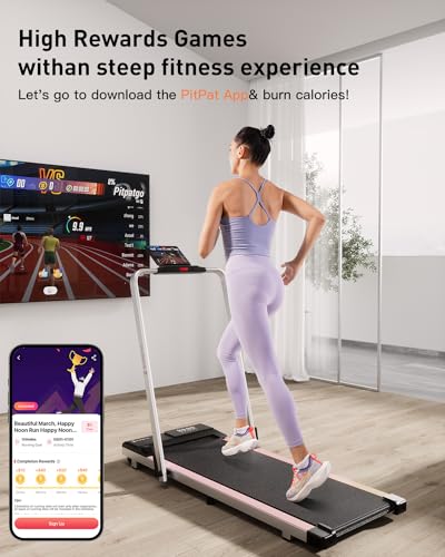 SupeRun 3 in 1 Walking Pad Treadmill- 3.0HP Folding Treadmills for Home Easy to Store, 300LBs Capacity Under Desk Treadmill Free Installation and Low Noise for Office Work