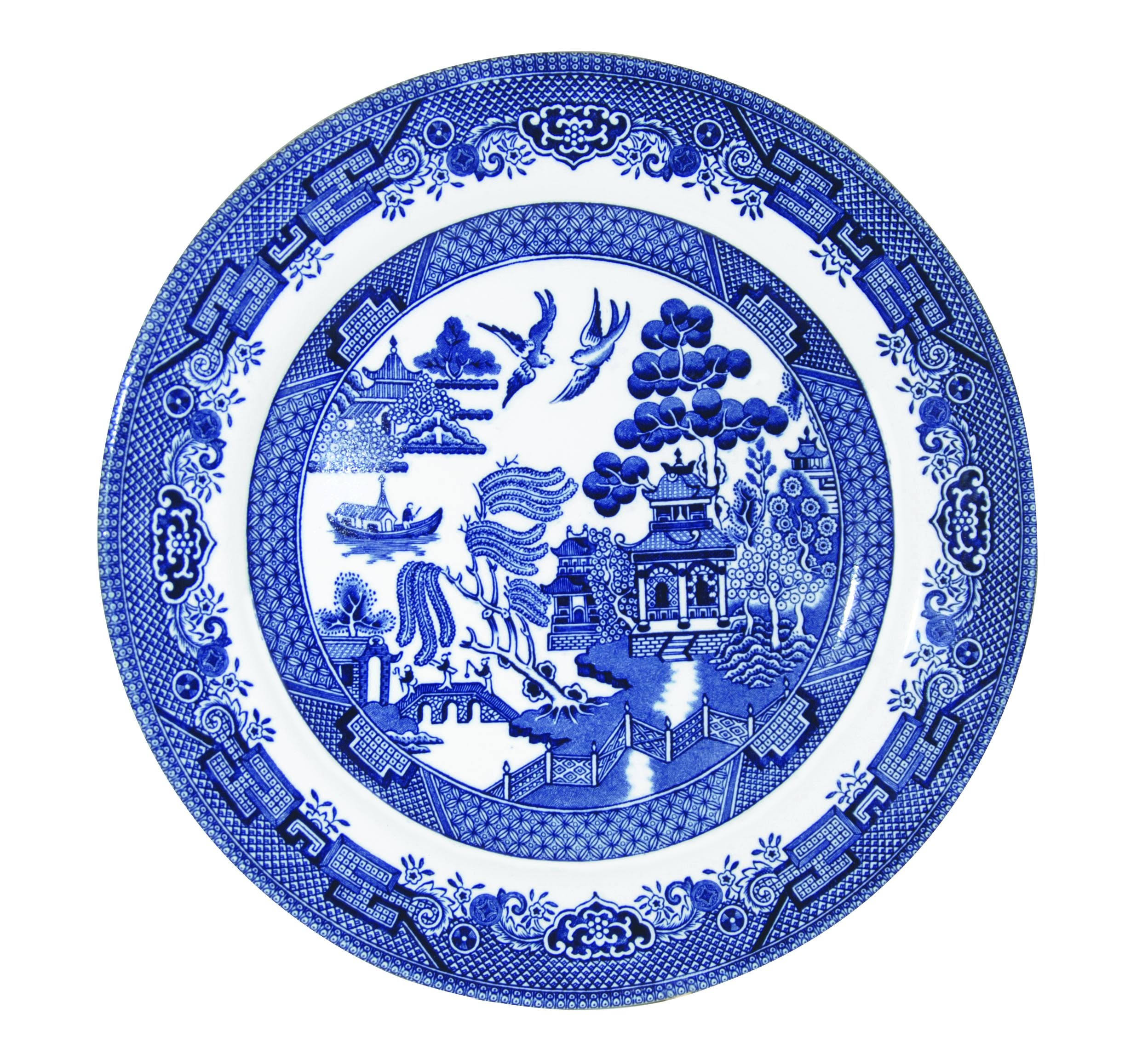 Churchill Blue Willow Fine China Earthenware Salad Plate 8 Set of 6 Made in England
