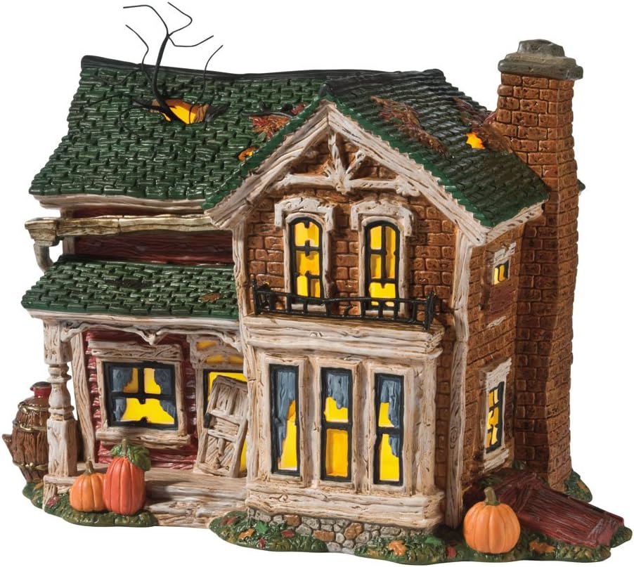 Department 56 Snow Village Halloween Screech Owl Farmhouse Lit House