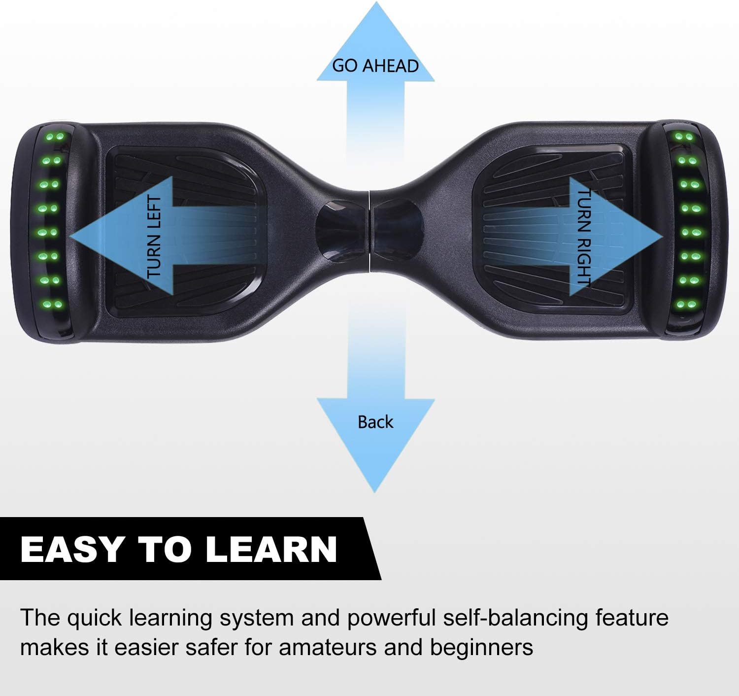 Hoverboard for Kids Ages 6-12 Girls Boys - 6.5" Wheels Adults Hover Board with Bluetooth Speaker Lights Electric Self Balancing Scooter for Teens, Boys Girls gift