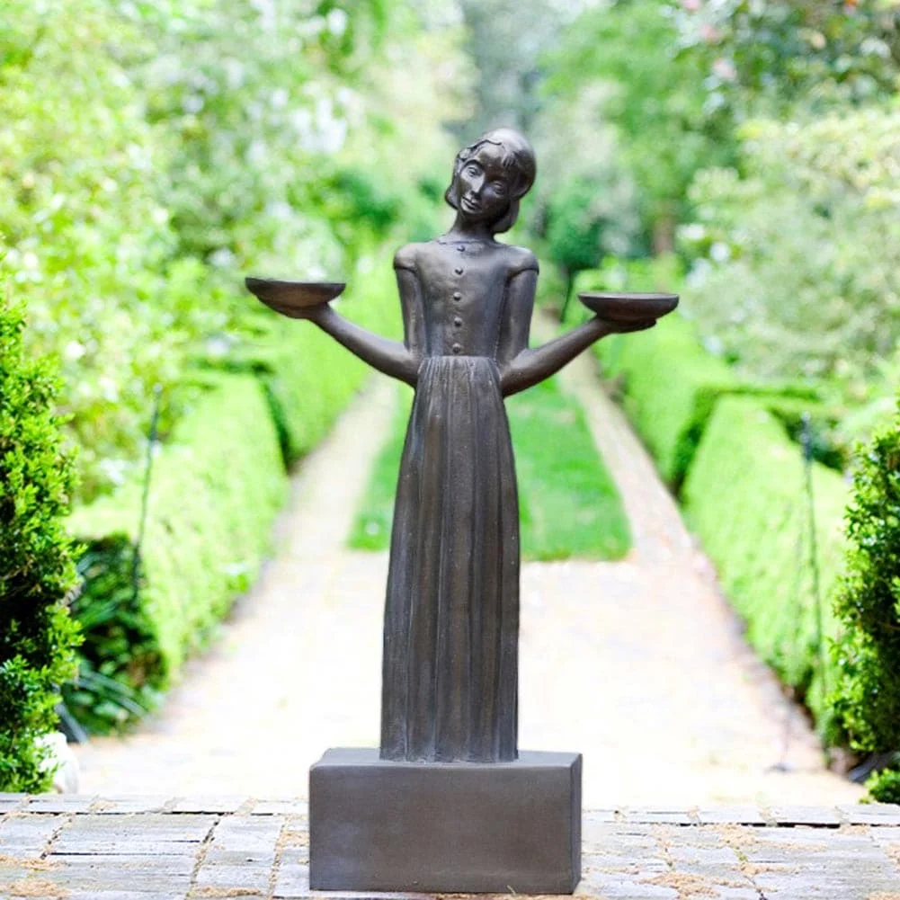 Potina Outdoor Garden Sculpture - Savannah's Bird Girl Statue (Medium - 28")