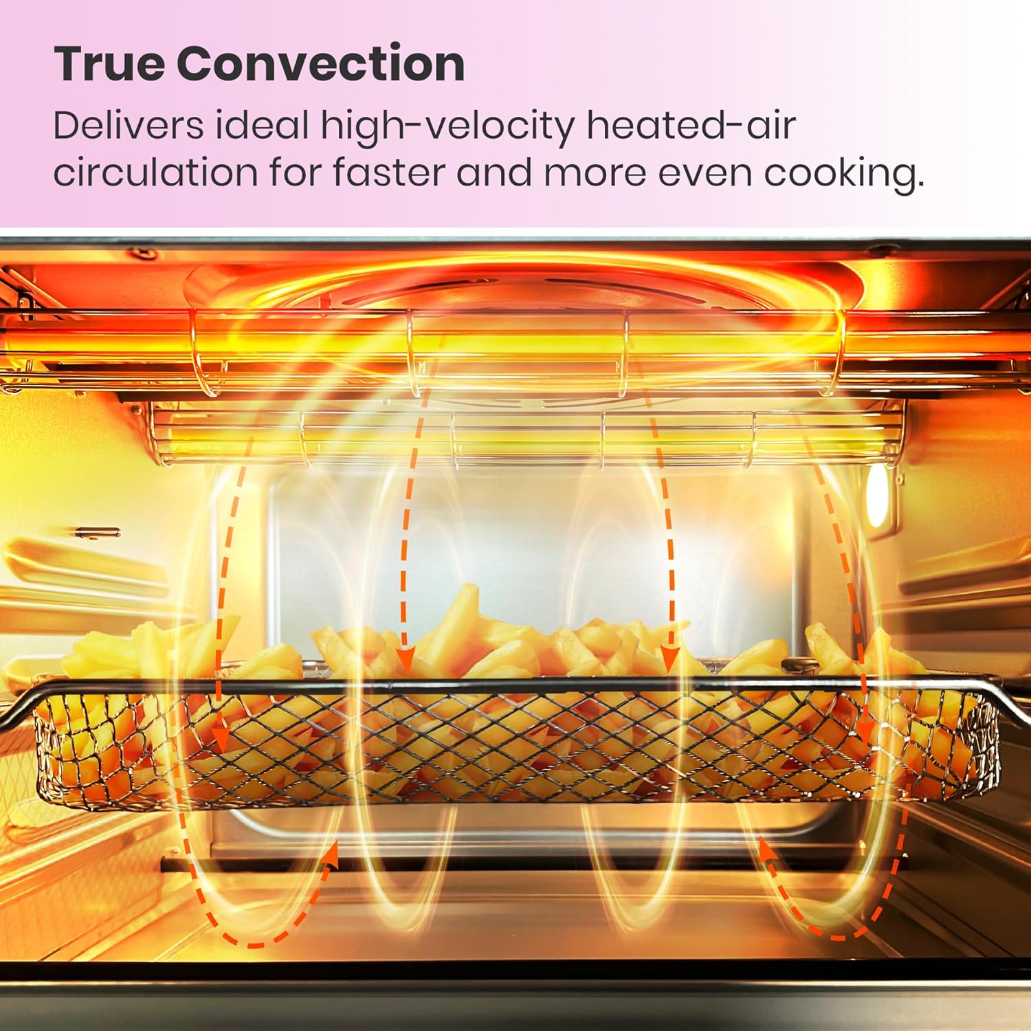 Air Fryer Toaster Oven, 10-in-1 Convection Ovens and VAL Board Cutting Board, Pink Color