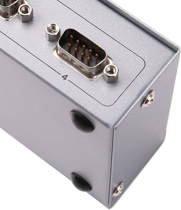 DTECH Industrial 8 Port RS232 Serial Splitter Switch Box with Power Adapter for Sharing PCs and Capture Data - COM Port Expander 1x8
