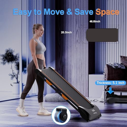 Walking Pad Under Desk Treadmill with Incline for Home Office, 2 in 1 for Walking and Jogging, Small Portable Walking Treadmill with Remote Control, Hidden Safety Switch