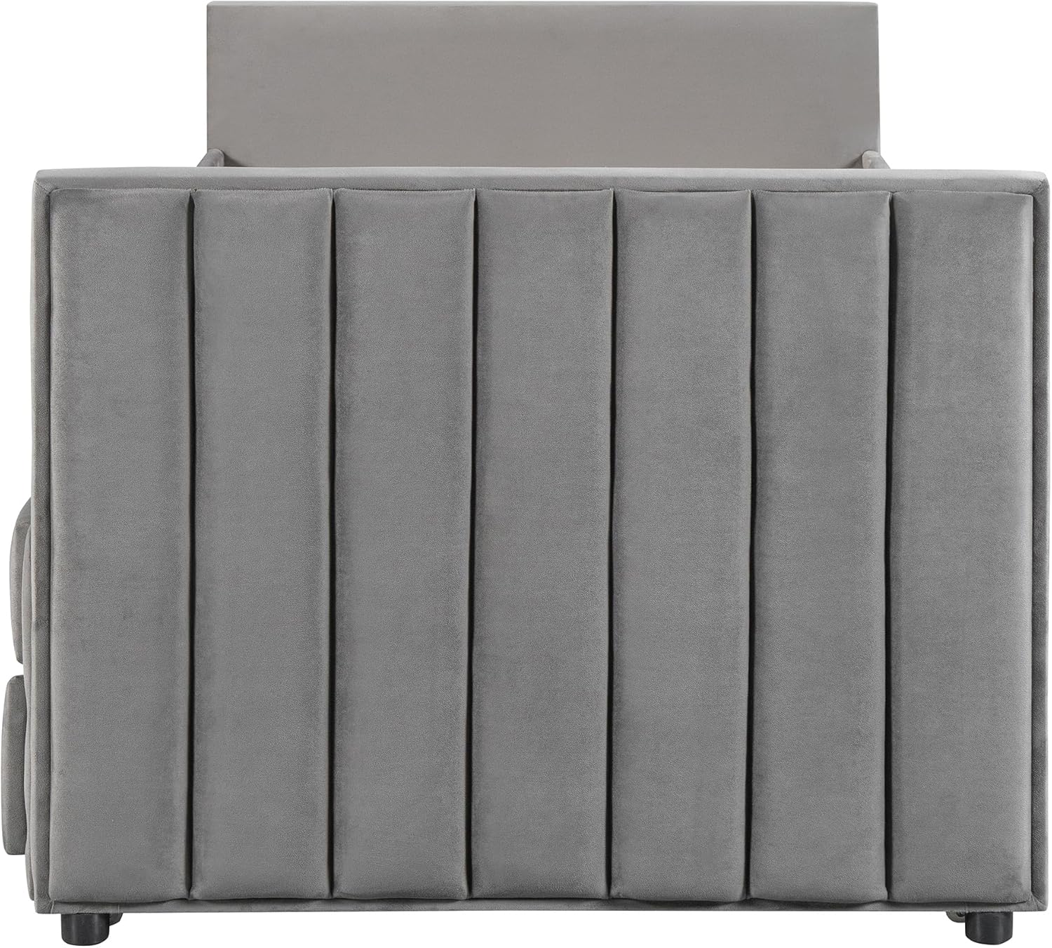 Twin Size Modern Velvet Upholstered Daybed with Twin Size Trundle and 3 Storage Drawers, Wooden Daybed Sofa Bed Frame with Slat Support for Kids Teens Adults, No Box Spring Needed (Gray)