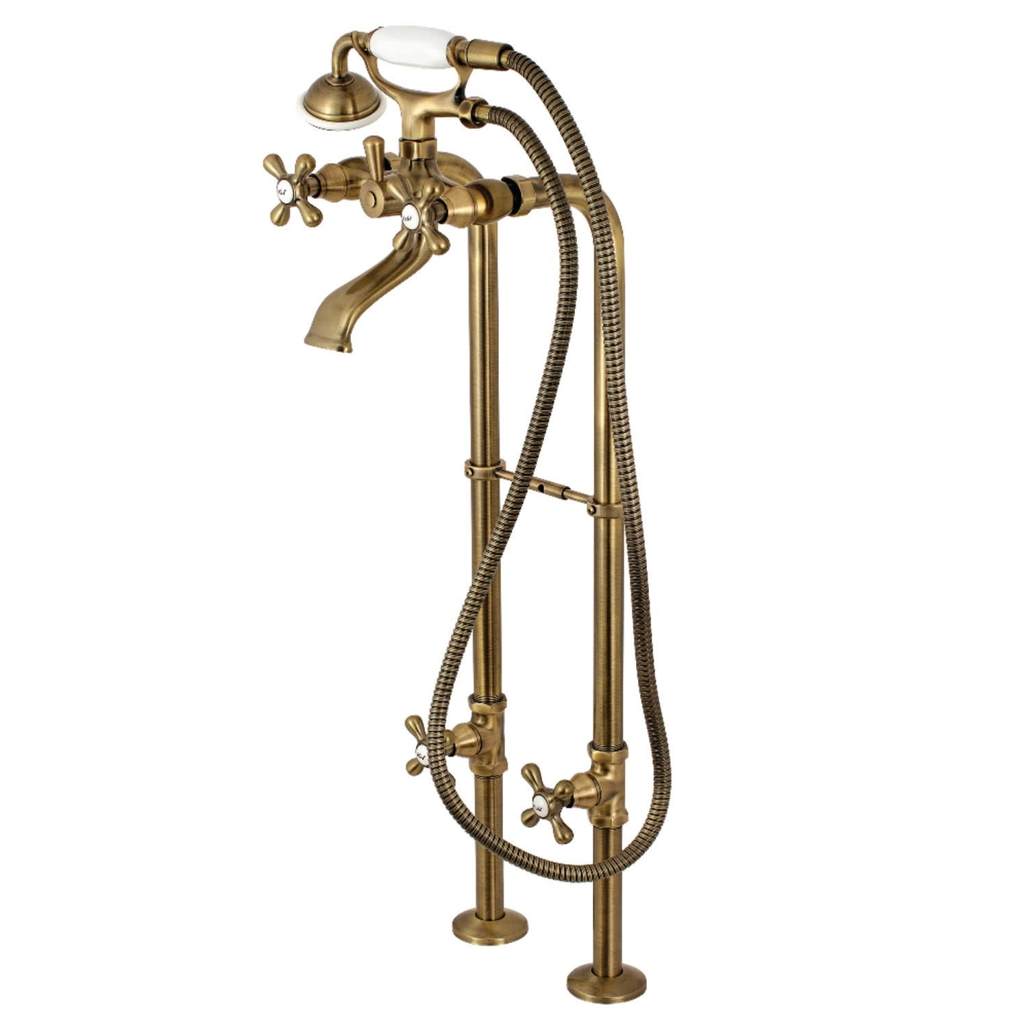 Kingston Brass Freestanding Tub Faucet CCK266K3 Vintage Brass