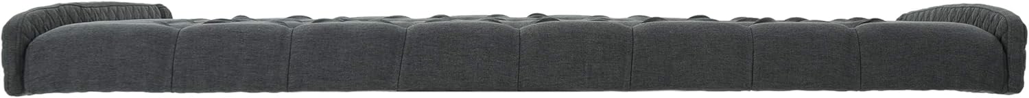 Christopher Knight Home Lidia Wingback Tufted Fabric Headboard, Queen / Full, Dark Gray / Black