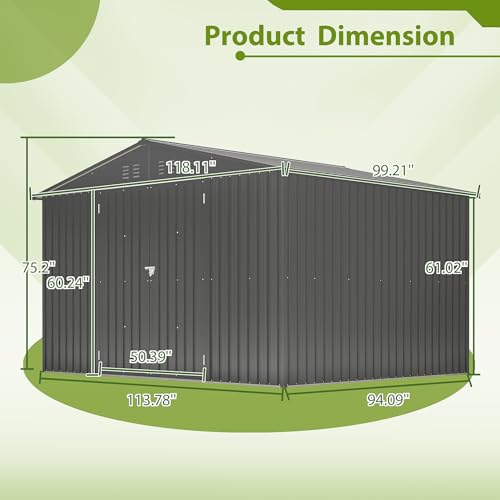 6x4 Ft Outdoor Storage Shed, Heavy-Duty All-Weather Tool Shed with Lockable Doors, Durable Resin Construction for, Patio & Backyard Organization Black