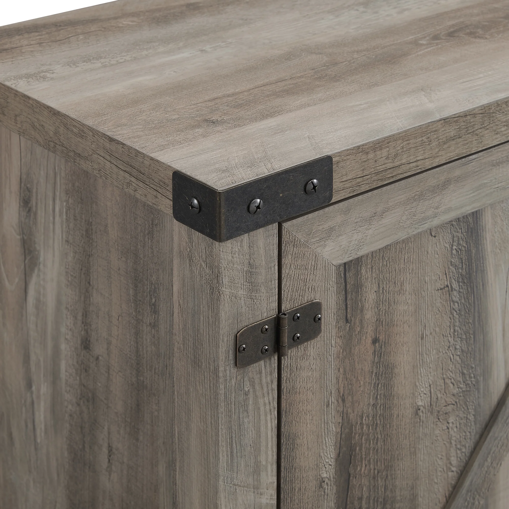 Walker Edison Farmhouse Fireplace TV Stand for TVs up to 80”, Grey Wash