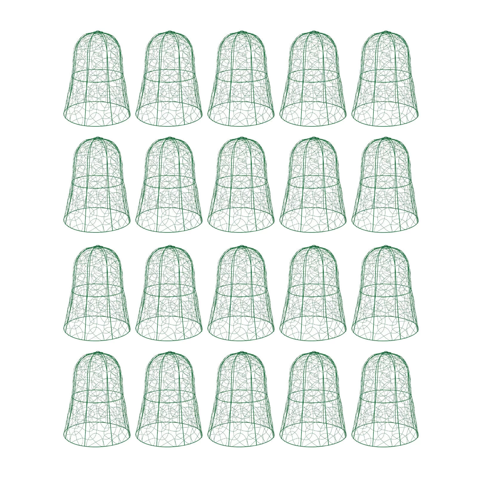 20PCS Garden Chicken Wire Cloche Plant Protector and Cover Iron Black/Green 12.99"H×15.75"
