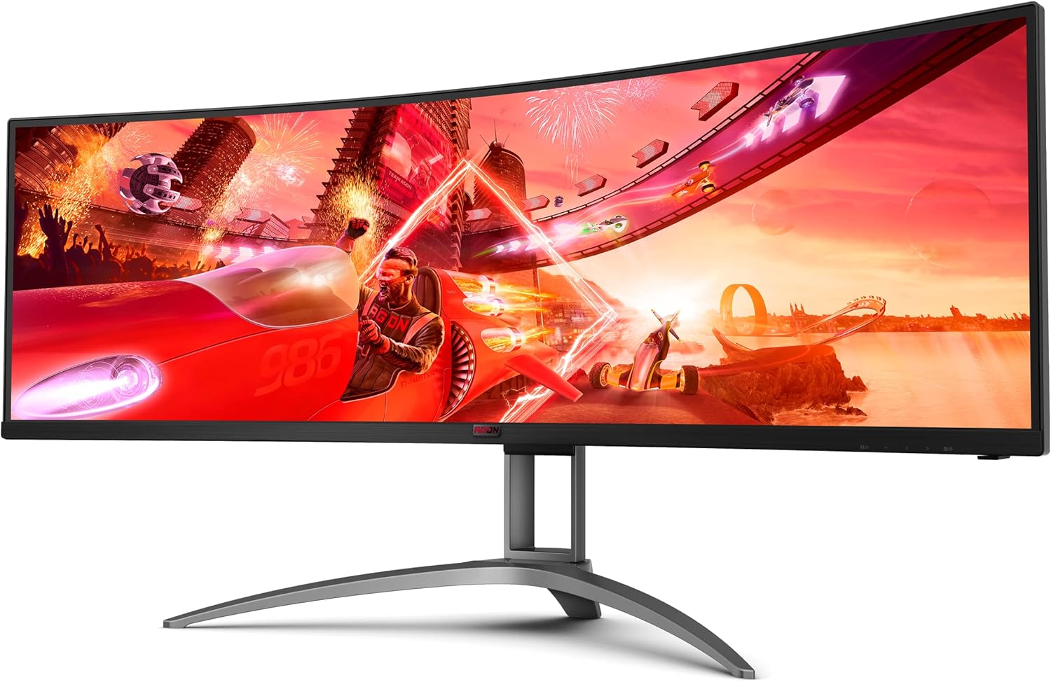 AOC AGON Curved Gaming Monitor 49" (AG493UCX), Dual QHD 5120x1440 @ 120Hz, VA Panel, 1ms Adaptive-Sync, 121% sRGB, Height Adjustable, 4-Yr Zero Dead Pixels Manufacturer Guarantee