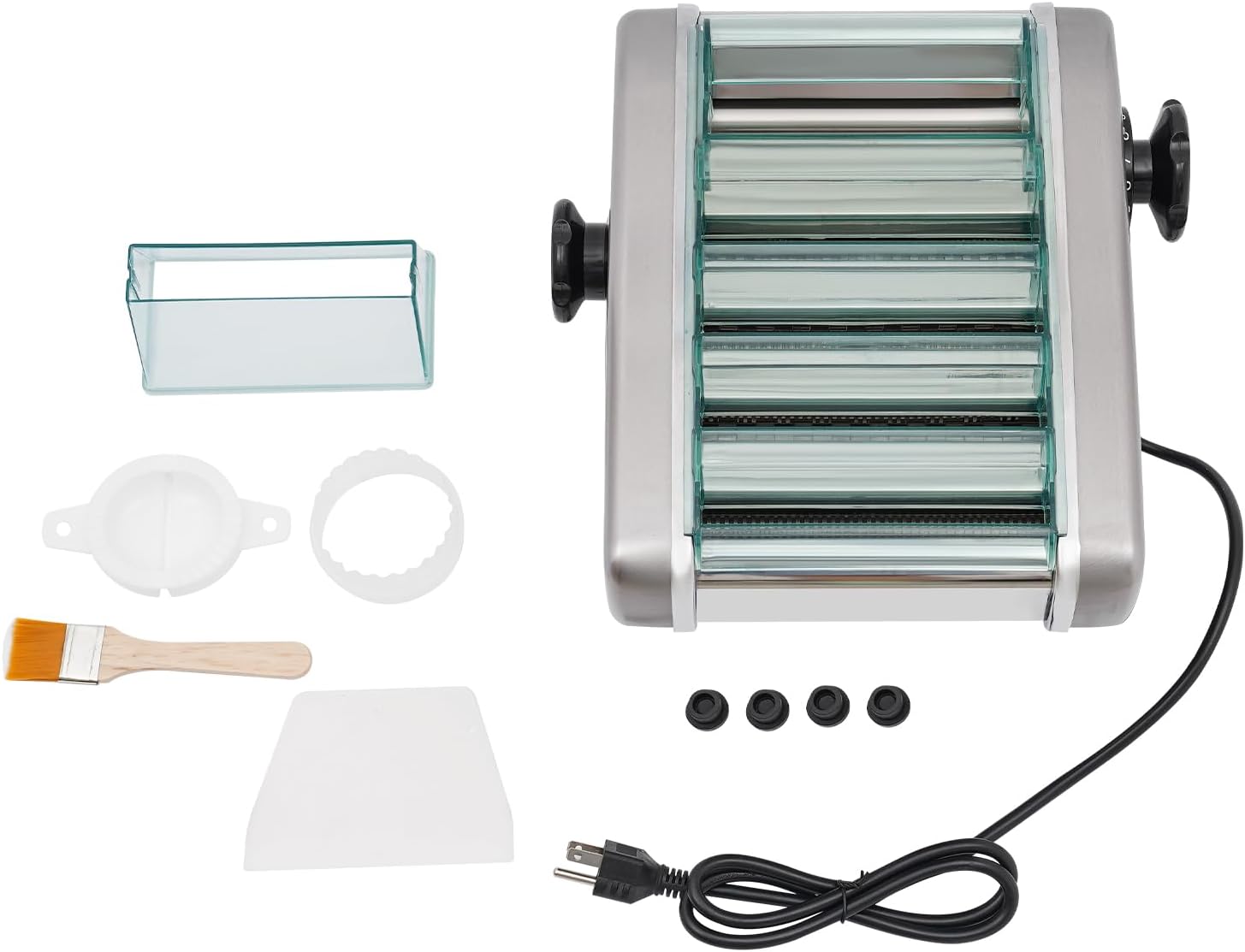 Electric Pasta Maker Machine, Automatic Noodle Machine with 9 Thickness Settings, Fresh Pasta Dough Sheet Roller Included 4 Stainless Steel Blades (2mm,2.5mm,4mm&9mm),135W