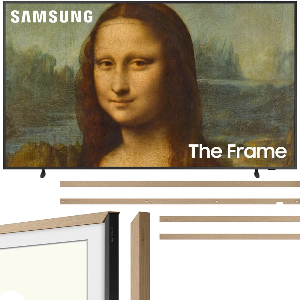 Samsung QN65LS03BAFXZA 65 inch the Frame QLED 4K UHD Quantum HDR Smart Television 2022 Bundle with Samsung 65 inch Modern Teak