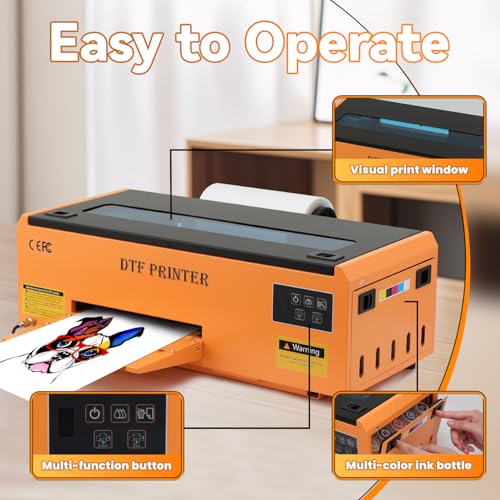 FAFAIR A4 L805 DTF Printer, DTF Printing Machine with Anti-Clogging Technology High Speed Printing, Transfer Printer for DIY T-Shirt, Other Textiles(L805+Oven+Software)