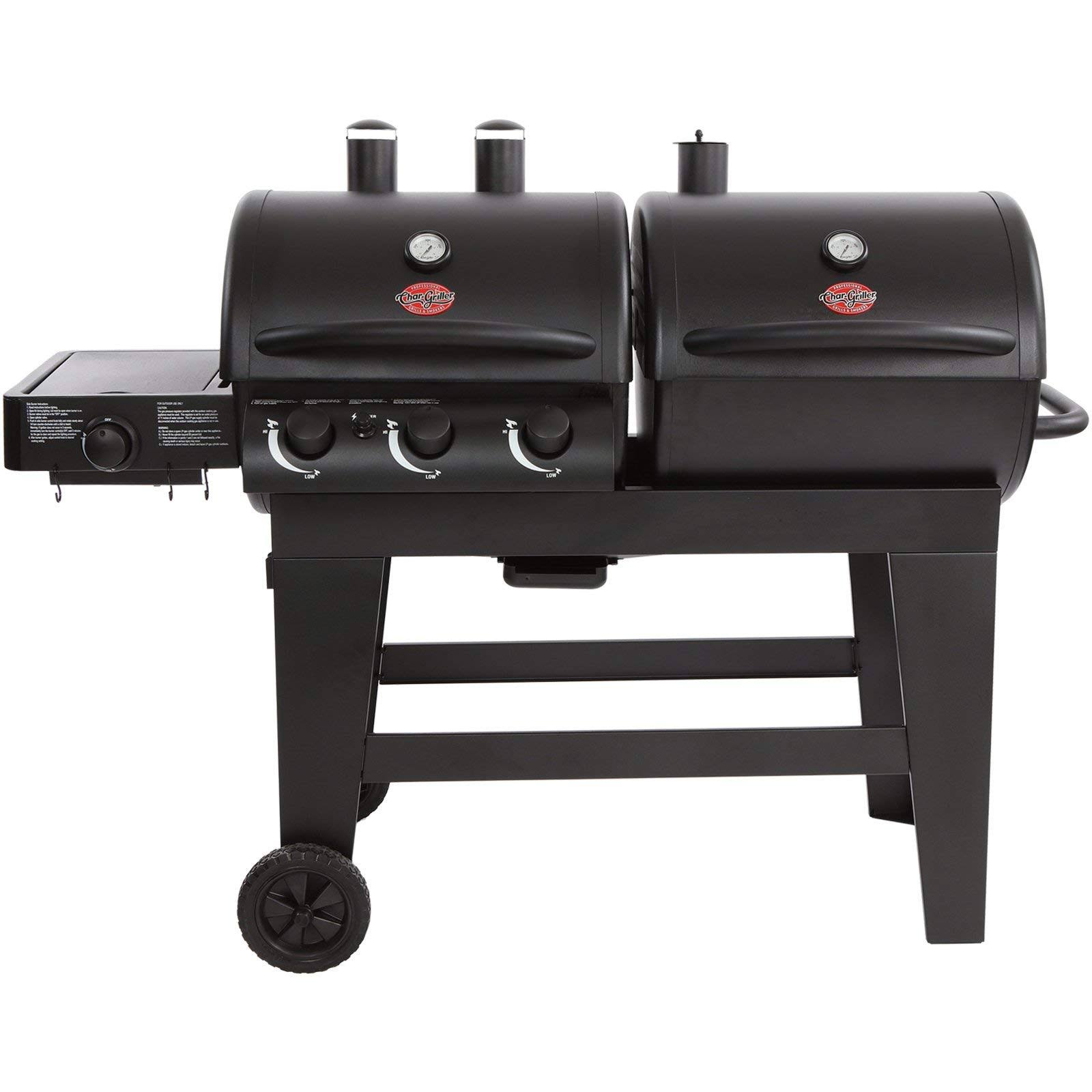 Char-Griller Dual Function Gas u0026 Charcoal Grill Black E5072