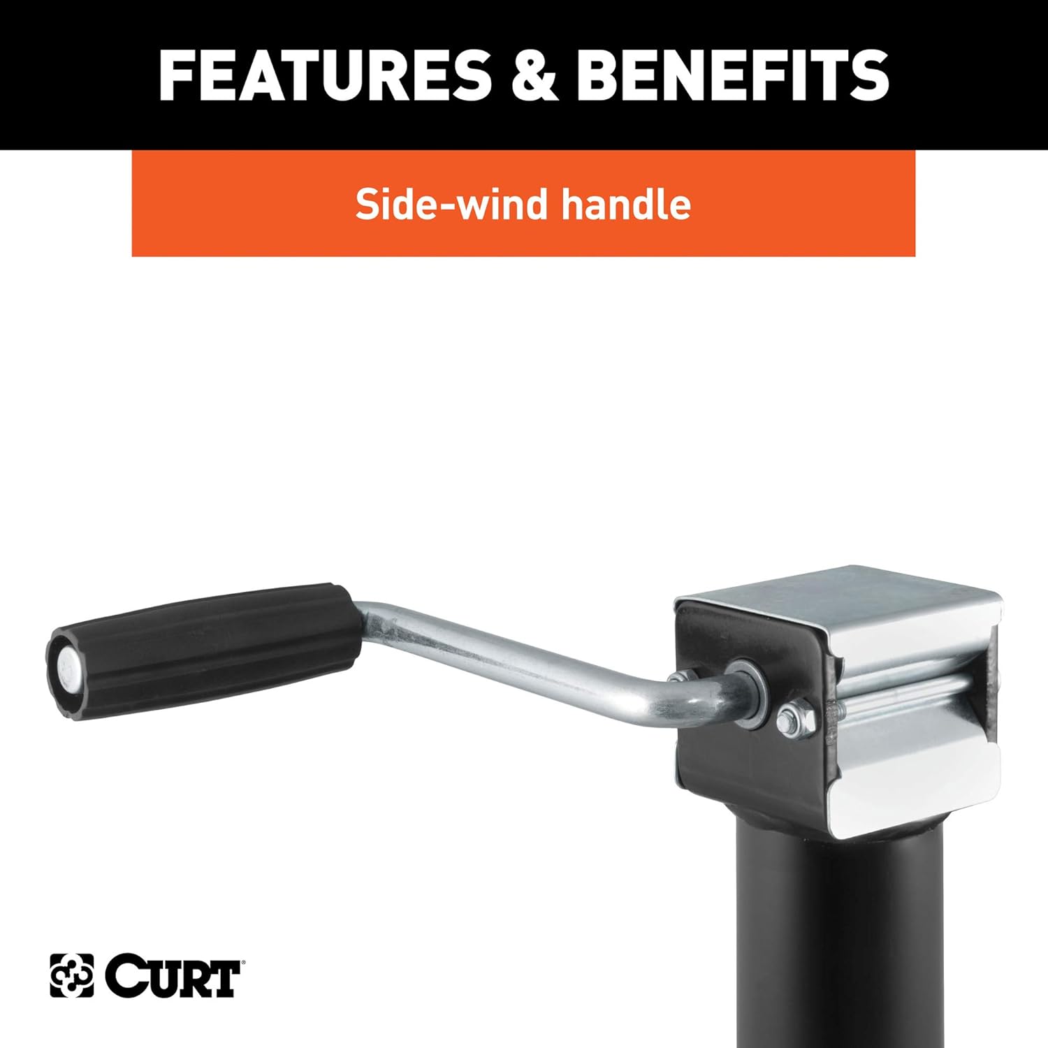 CURT 28321 Weld-On Pipe-Mount Swivel Trailer Jack, 2,000 lbs. 10 Inches Vertical Travel Pack of 2
