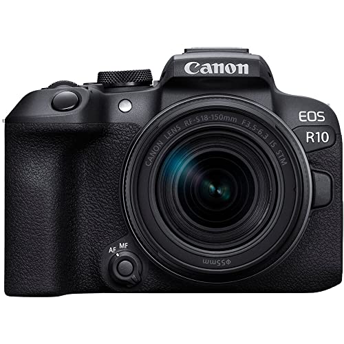 Canon EOS R10 Mirrorless Camera RF-S18-45mm F4.5-6.3 is STM Lens Kit, Hybrid Camera, 24.2 Megapixel CMOS (APS-C) Sensor, 4K Video, Vlogging Camera for Content Creators, Black