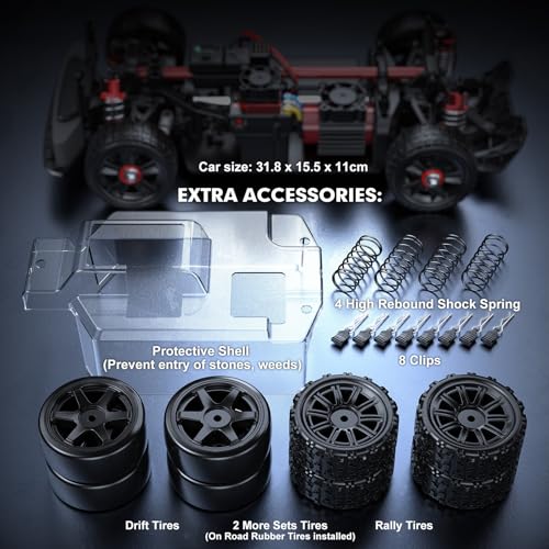 HYPER GO 14301 V3 1/14 RTR Brushless RC Drift Car with Gyro, Max 38 mph Fast RC Cars for Adults, 4WD All-Road Street Bash RC Truck, Electric Powered High Speed Drifting for Adult
