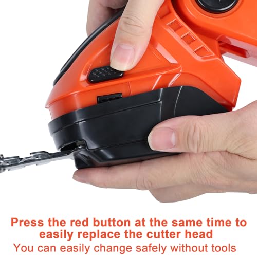 Cordless Hedge Trimmer & Grass Shears, 2 in 1 Electric Shrub Trimmer Handheld Grass Cutter, 21V Lightweight Hedge Clippers with Battery and Charger for Garden and Lawn (Orange)