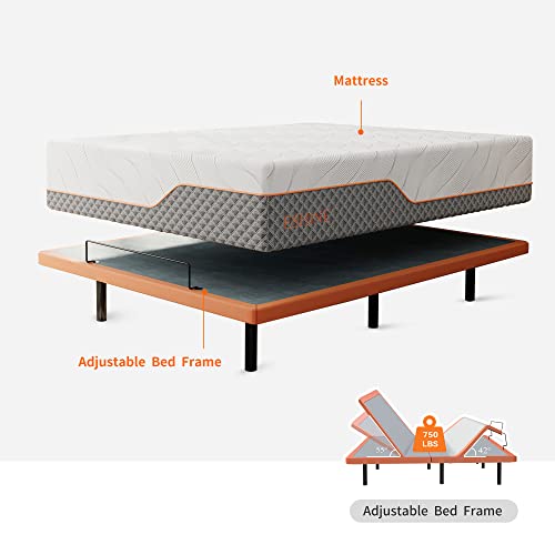 Split King Adjustable Bed Frame with Mattress - 14” Luxury Hybrid Mattress, Smart APP Contorl, Massage, Zero Gravity, Anti-Snore, 5 Minutes Installation, Head and Foot Incline, Medium Soft, Split King