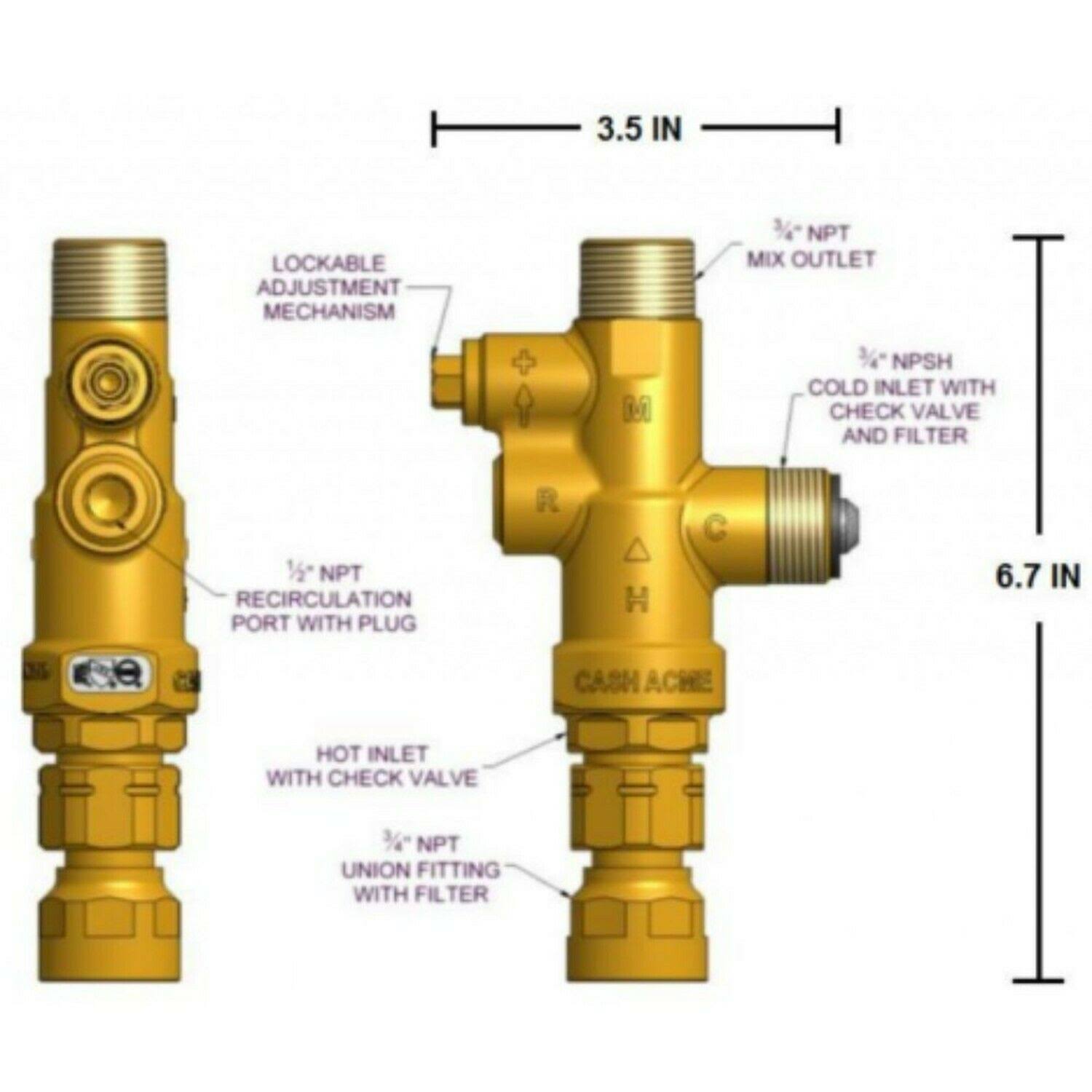 Cash Acme Water Heater Tank Booster Pro with Temperature Gauge 24644