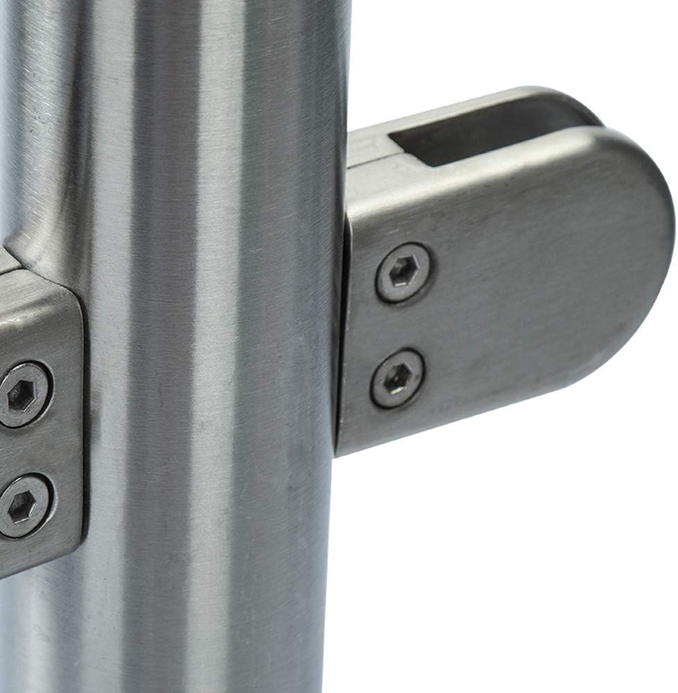 Glass Railing Post Glass Balustrade Railing Post 304 Stainless Steel Railing Fence Pole Handrail Garden Fencing 90-110CM (35" Middle Post) Pack of 2