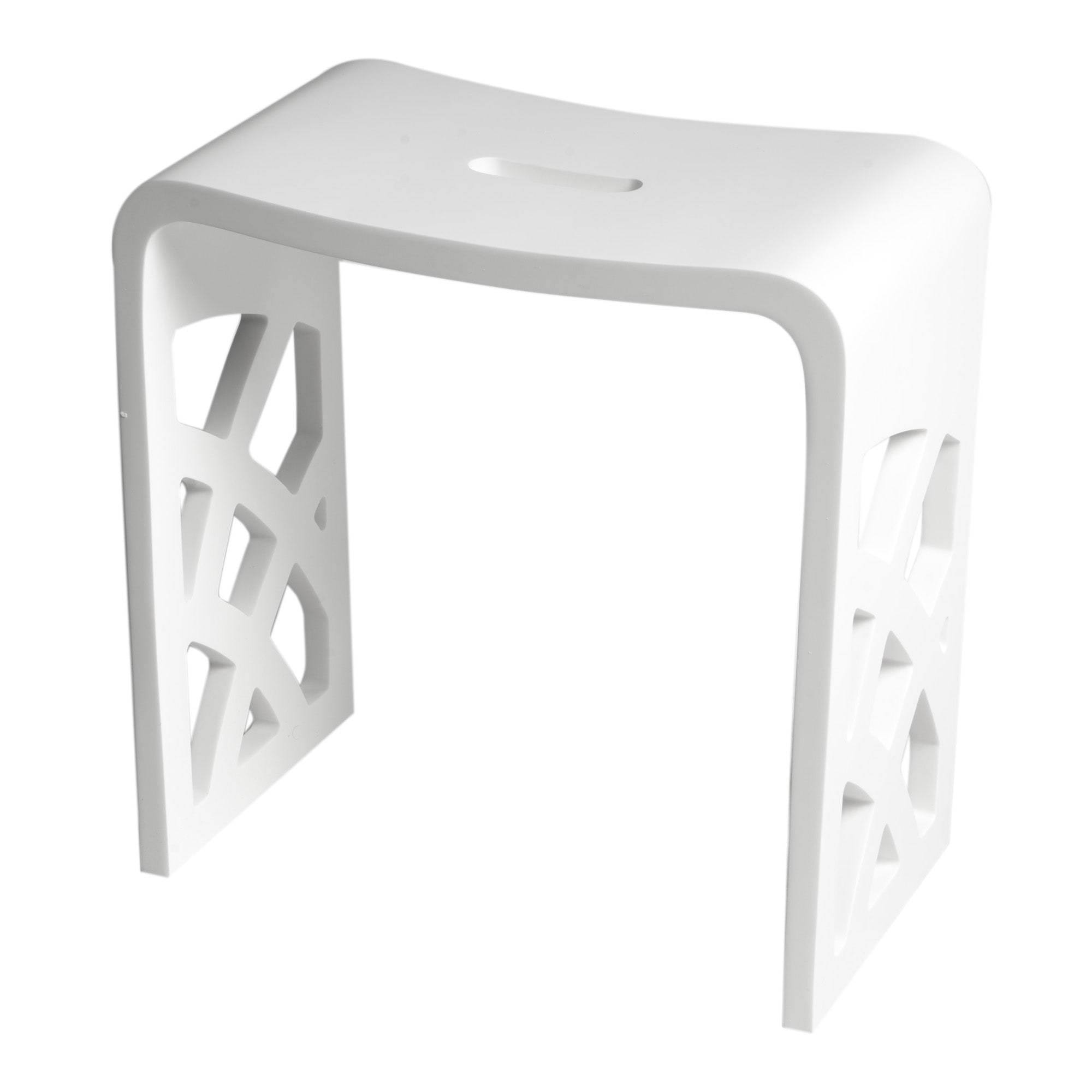 Alfi ABST88 Designer Solid Surface Resin Bathroom u0026 Shower Stool White Matte