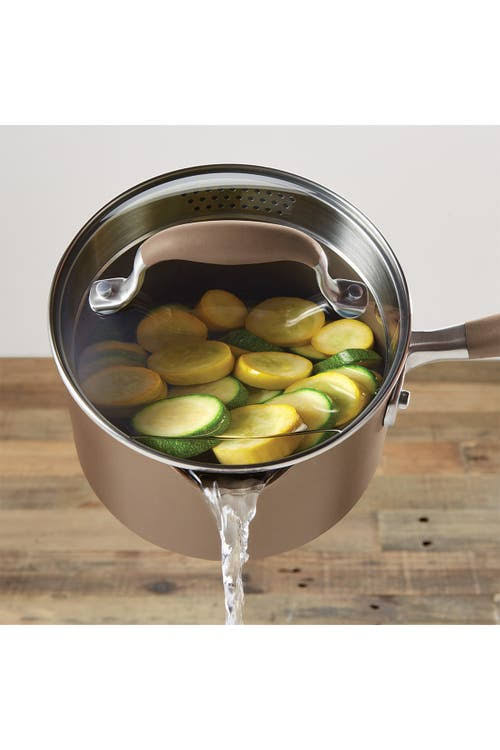 Anolon Advanced Umber 2 qt. Covered Straining Saucepan