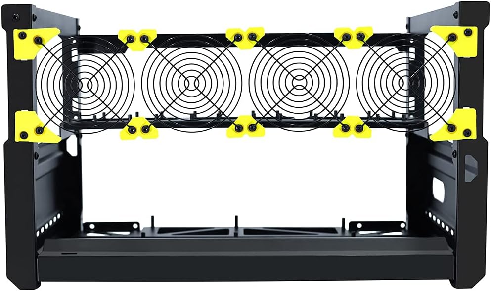 Mining Rig Frame 6 GPU Mining Frame Aluminum Stackable Rack Open Air Rig Frame Miner Case T2 T3 Without Fan