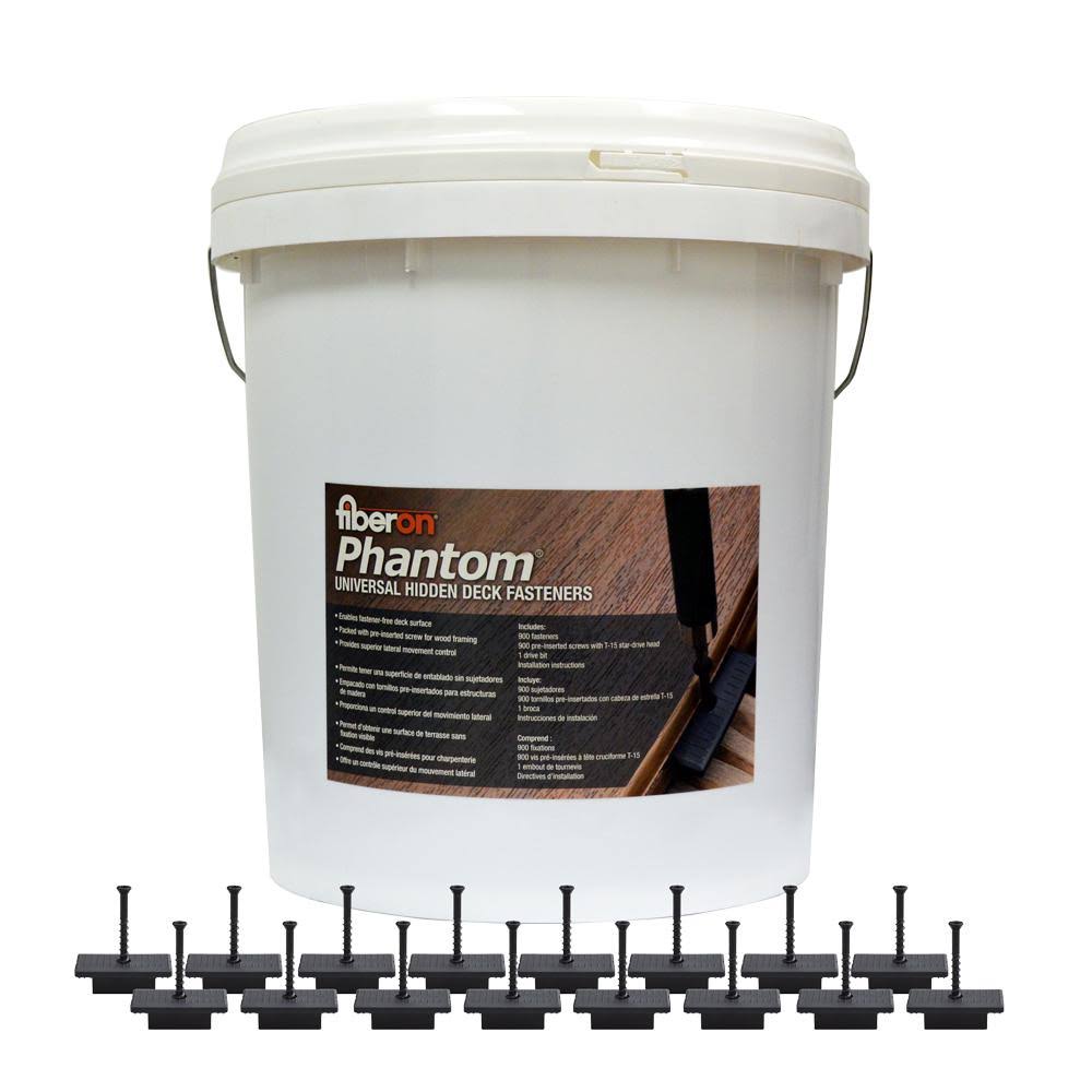 Fiberon Phantom Universal Hidden Deck Fastener Bucket, Black
