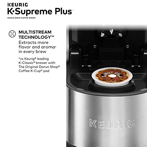 Keurig K-Supreme Plus Single Serve K-Cup Pod Coffee Maker, MultiStream Technology, Customizable Strength and Temperature Settings, Programmable, 78oz Removable Reservoir, Stainless Steel