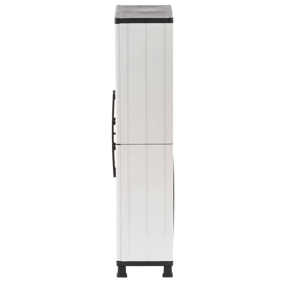 HDX 27 in. W 4 Shelf Plastic Multi-Purpose Cabinet in Gray 221874