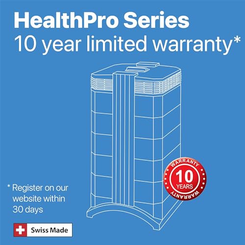 IQAir HealthPro Compact XE Air Purifier - Compact HyperHEPA Fration for Rooms up to 1240 sq ft - Allergens, Smoke, Dust, Mold, Pet Dander, Swiss Made, WiFi Enabled