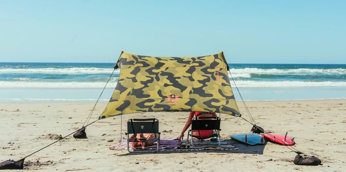 Neso Tents Beach Tent with Sand Anchor, Portable Canopy Sunshade - 7' x 7' - Patented Reinforced Corners