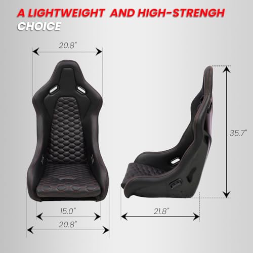 Racing Simulator Cockpit with Monitor Mount and Strong Fiberglass and PVC Leather Bucket Seat, Racing Wheel Stand Compatible with Fanatec, Thrustmaster, Logitech, Moza Racing Games on PS5, PS4, Xbox and PC