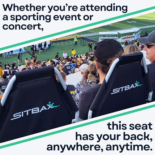 Padded Bleacher Seat – The Ultimate Reclining Stadium Chair with Full Back & Neck Support and 360° Swivel – Lightweight, Foldable, and Portable with Backpack Straps - Patent Pending