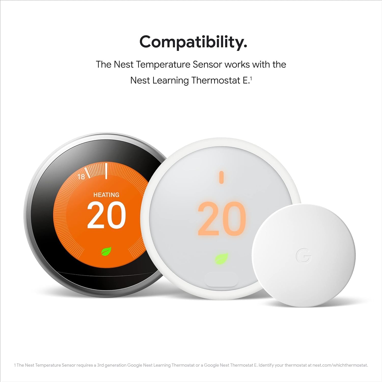Google Nest Learning Thermostat (3rd Generation) (T3016-US) with Nest Temperature Sensor (T5000SF) (Black)