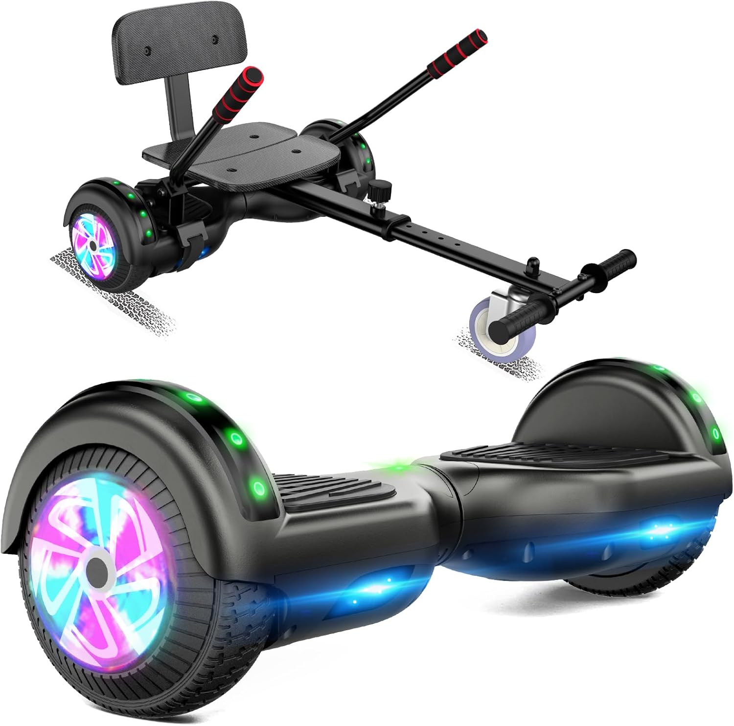 Hoverboard, 6.5 Inch Self Balancing Hoverboards with Bluetooth and LED Lights, Hover Board for Kids Teenagers
