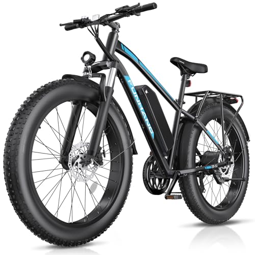 Electric Bike for Adults, Peak 1000W Ebike, 25MPH 60Miles Electric Mountain Bike, 26" Fat Tire Adult Electric Bicycle with 48V 13AH Battery, Rear Rack, 7 Speed, Front Suspension, Turn Signal
