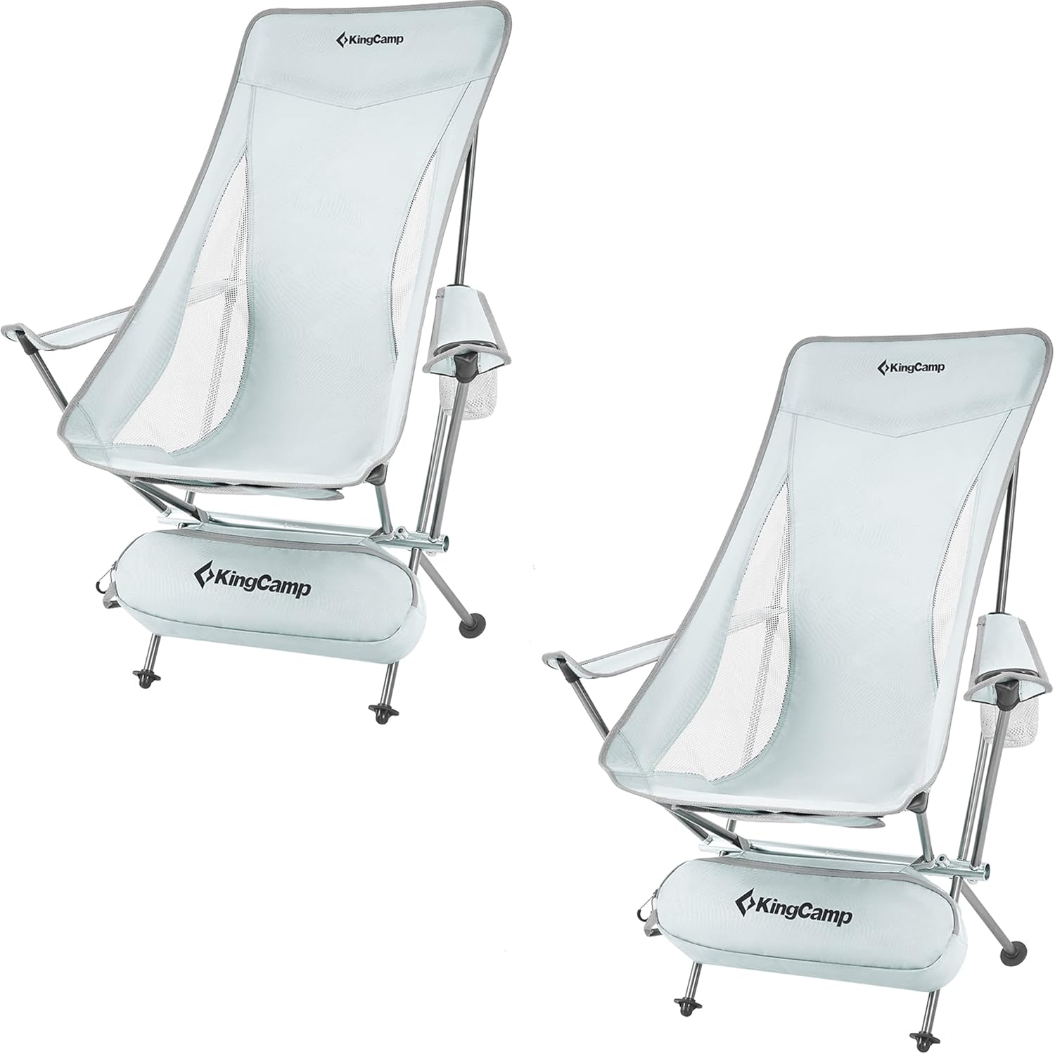 KingCamp Lightweight Portable Folding Camping Chairs Adults with Armrest, High Back Compact Camping Chair, All Aluminum Alloy Bracket, Ultralight Camp Chairs Adults-Carry Bag,Side Pocket,Headrest
