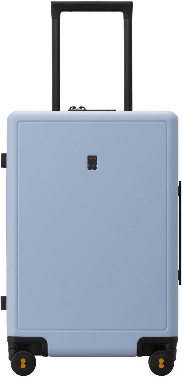 LEVEL8 Elegance PC Matte Hardshell Luggage Set, 20" Carry-On and 24" Checked Medium Luggage - Light Blue
