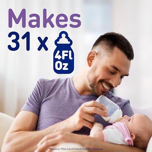 Enfamil NeuroPro Gentlease Baby Formula, Brain Building DHA, HuMO6 Immune Blend, Designed to Reduce Fussiness, Crying, Gas & Spit-up in 24 Hrs, has Prebiotics to Promote Softer Stools, Baby Milk, 35.2 Oz (Pack of 4)